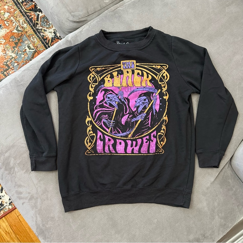 The Black Crowes Women's Graphic Sweatshirt Fleece Black Size Small